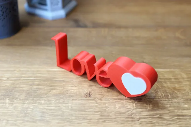 Love-Schrift mit Doppelherz für dein Zuhause oder perfektes Geschenk für Freunde / Familie