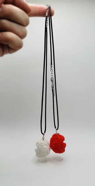 Mini brain with pendant loop or necklace
