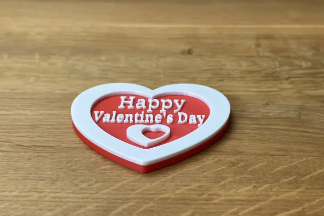 Happy Valentine's Day Herz in 2 Farben als Deko für ihr Zuhause oder als Geschenk für Freunde / Familie