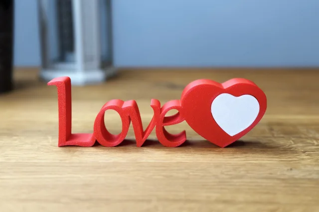 Love-Schrift mit Doppelherz für dein Zuhause oder perfektes Geschenk für Freunde / Familie