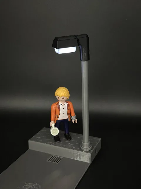 Playmobil Straßenlampe – Gewinkelt, mit oder ohne LED