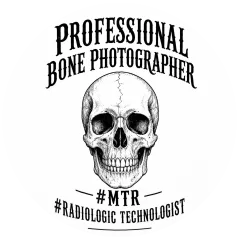 „Professional Bone Photographer“ MTR-Sticker – Totenkopf-Radiologie-Motiv