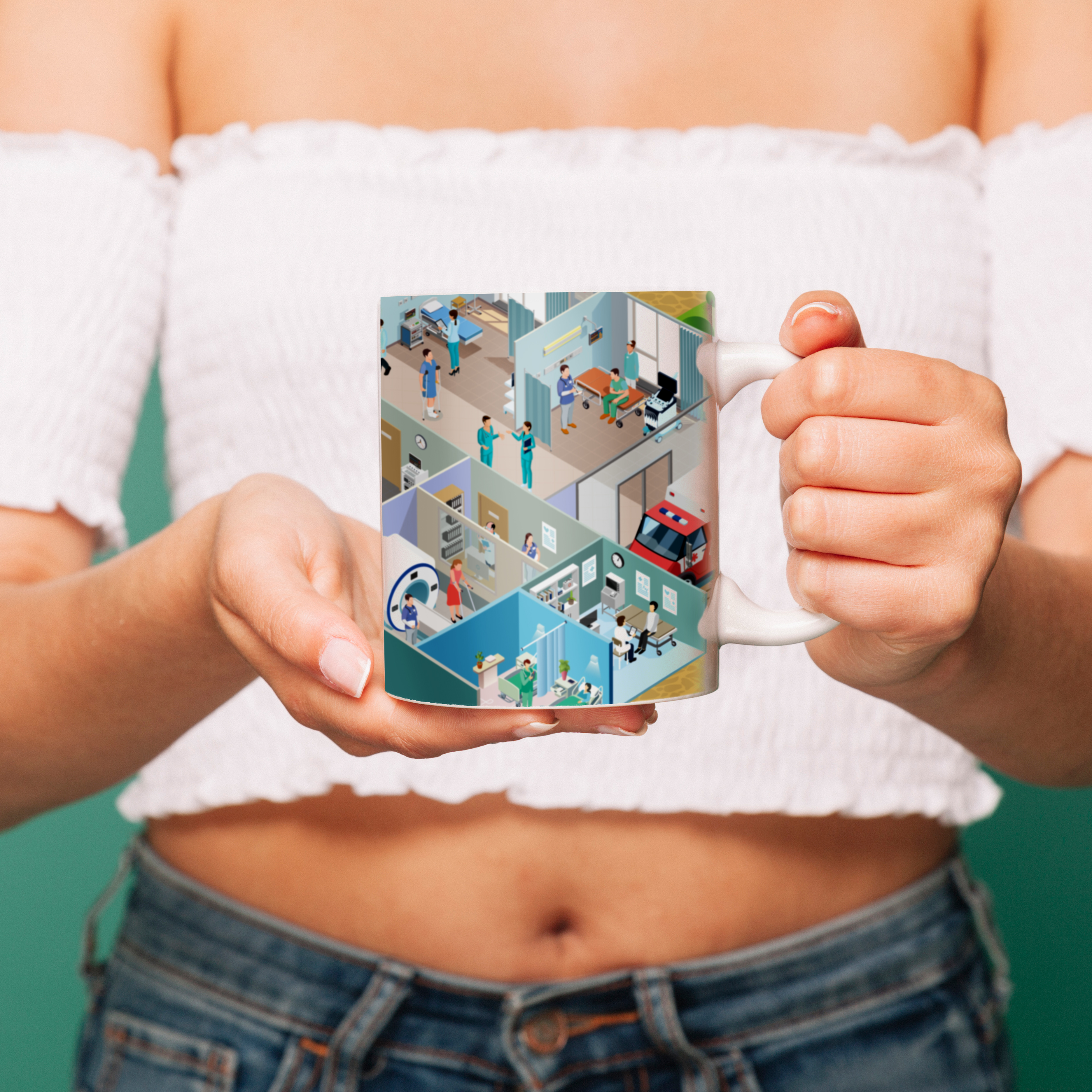 Hidden object mug radiology